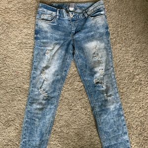 Ripped Acid Wash Jeans